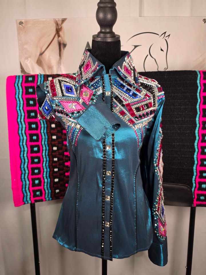 Western Show Shirt & Matching Oversized Saddle Pad 🩷💎 - Small