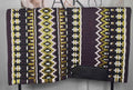 Plum, White, Black and Gold Oversized Saddle Pad - 34"x42"