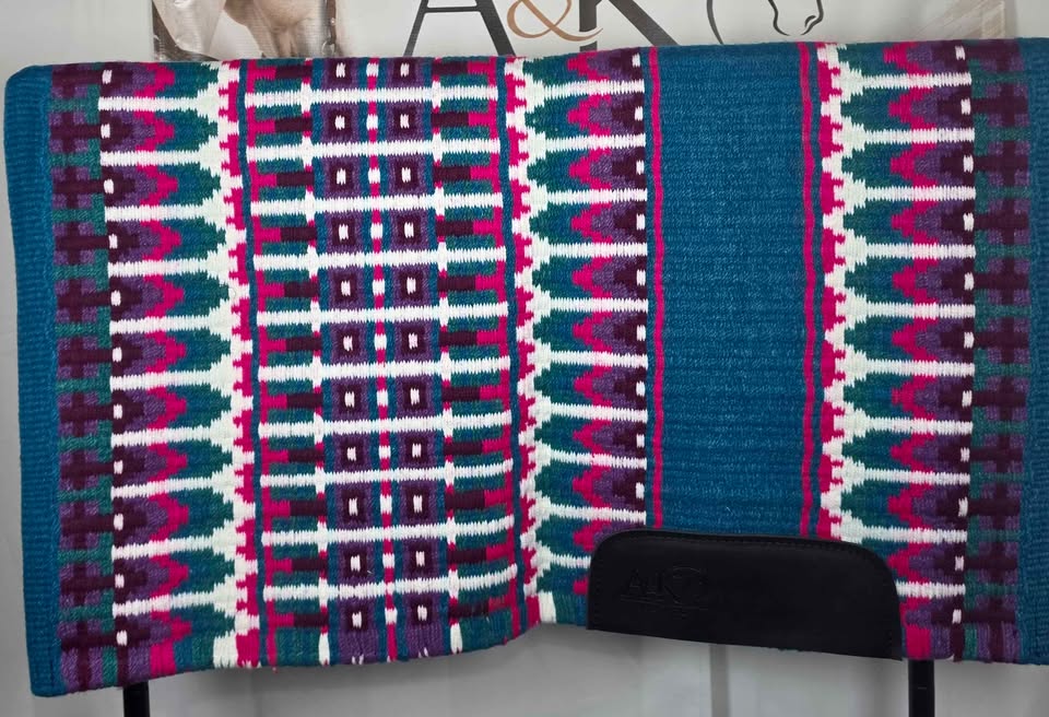 💎🩷 TURQUOISE & HOT PINK WESTERN SHOW SHIRT + MATCHING PAD 🩷💎 - XXS