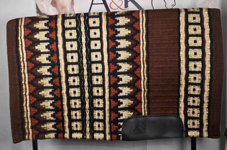 ✨ CHOCOLATE, COPPER & GOLD WOMEN’S WESTERN HORSE SHOW SHIRT & MATCHING PAD ✨🤎 - XL