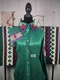 Emerald Green Western Show Shirt & Matching Oversized Saddle Pad