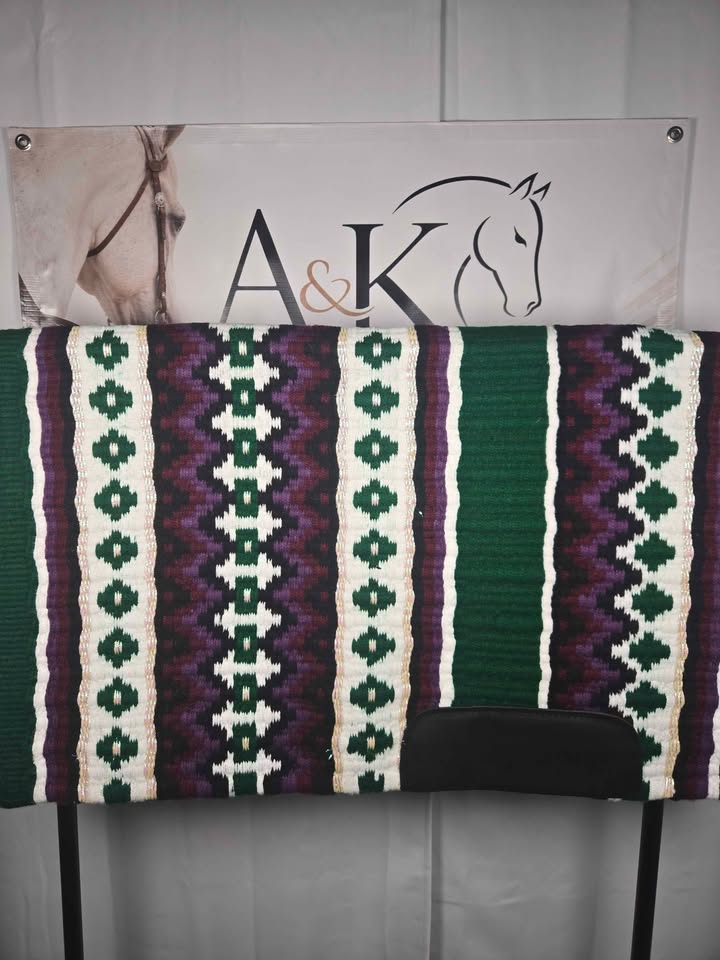 Emerald Green Western Show Shirt & Matching Oversized Saddle Pad