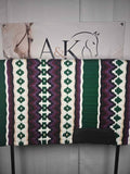 Hunter Green, Plum & White Oversized Saddle Pad - 34"x42"