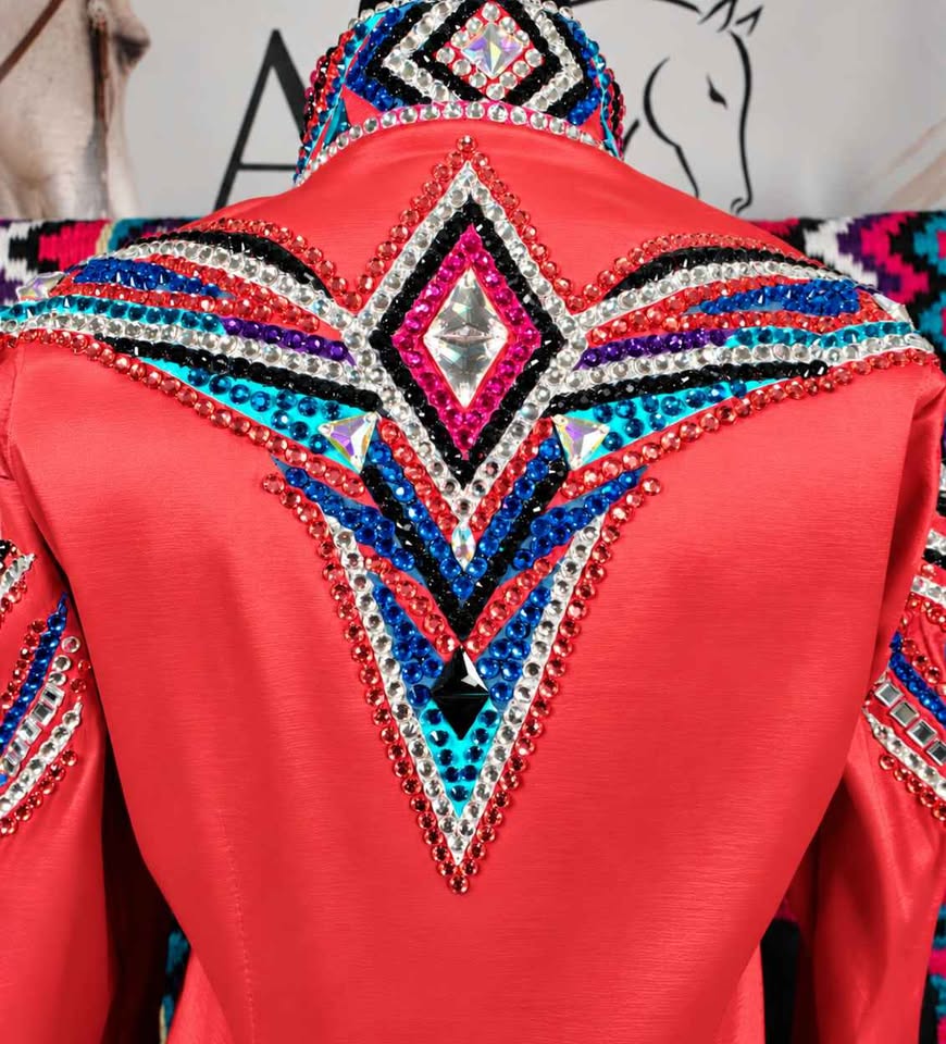DARK CORAL Western Show Shirt & Matching Oversized Pad