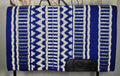 Royal Blue, White & Silver Oversized Saddle Pad - 34"x42"