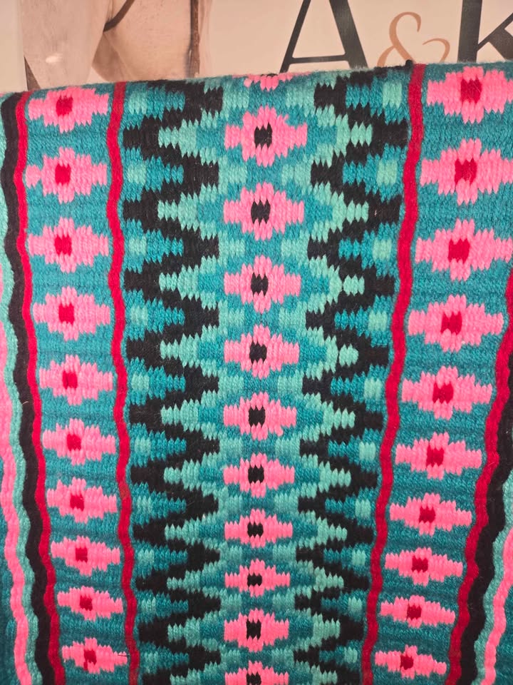 Turquois, Pink, Red, Dark Teal Oversized Saddle Pad - 34"x42"