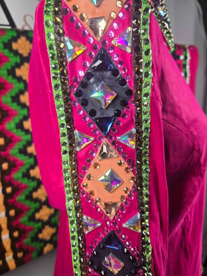 FUCHSIA WESTERN SHOW SHIRT & Matching Oversized Saddle Pad - Set