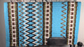 Sky Blue, Metallic Copper & Gold & Rust Oversized Saddle Pad - 34"x42"
