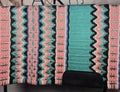Seafoam Green, Pink & White, Silver & Black Oversized Saddle Pad - 34"x42"